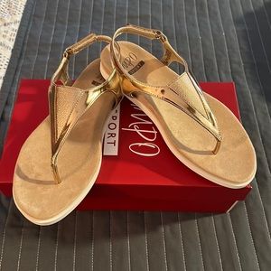 Gold impo sandals size 7